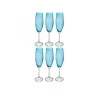 Jogo de 6 Tçs Bohemia P/Champanhe Gastro Cristal Azul 220ml 