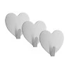 Conjunto 3 Ganchos Lyor Autoadesivos Em Aço Inox Heart 4Cm