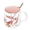 Caneca Wolff de Vidro C/ Tampa e Colher Sakura 500ml 