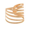 Cj 4 Anéis P/guardanapo Lyor de Aço Curves Dourado 4cm