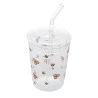 Copo de Vidro Lyor Com Tampa e Canudo Bee 360ml