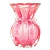 Vaso Wolff de Vidro Italy Rosa e Dourado 12cm x 16cm