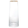 Vaso de Vidro Wolff Com Borda Dourada Liz 11x11x27cm 