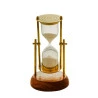 Ampulheta Wolff Decorativa Metal e Madeira Dourada 20x11cm