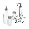 Cj 4 Potes Vidro Lyor Com Suporte De Metal 200Ml/80Ml 