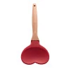 Colher De Silicone Lyor C/Cabo De Bambu Heart Vermelho 
