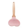 Colher De Silicone Lyor C/Cabo De Bambu Heart Rosa 