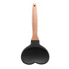 Colher De Silicone Lyor C/Cabo De Bambu Heart Preto
