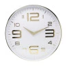 Relógio De Parede Lyor Em Plástico Branco C/Dourado