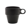 Xícara Lyor P/chá Cerâmica Empilhável Preta 210Ml