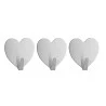 Conjunto 3 Ganchos Lyor Autoadesivos Em Aço Inox Heart 4Cm