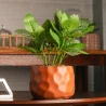 Cachepot Wolff de Cimento C/ Planta Artificial Prisma Marrom