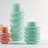 Vaso de Vidro Wolff Gomos Menta 15cmx15cmx35cm
