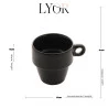 Xicara Para Café Lyor Cerâmica Empilhável Preta 90Ml - 2297