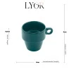 Xícara Para Café Lyor Cerâmica Empilhável Verde 90Ml - 2299