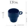 Xícara Para Café Cerâmica Empilhável Azul Marinho 90Ml