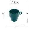 Xícara Para Café Lyor Cerâmica Empilhável Verde 210Ml