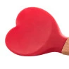 Colher De Silicone Lyor C/Cabo De Bambu Heart Vermelho 