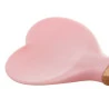 Colher De Silicone Lyor C/Cabo De Bambu Heart Rosa 