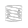 Conjunto 4 Aneis P/guardanapo Lyor Aço Curves Prateado 4cm
