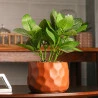 Cachepot Wolff de Cimento C/ Planta Artificial Prisma Marrom