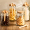 Pote Quadrado de Vidro Lyor C/ Colher de Bambu 1,15l