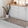 Tapete Kapazi Jacquard Eco Cru e Marrom 50x120cm