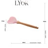 Colher De Silicone Lyor C/Cabo De Bambu Heart Rosa 