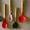 Colher De Silicone Lyor C/Cabo De Bambu Heart Preto