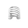 Conjunto 4 Aneis P/guardanapo Lyor Aço Curves Prateado 4cm