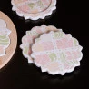 Conjunto Lyor 4 Porta Copos Floral 10cm Cerâmica