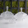 Potiche Lyor Decorativo C/pé de Cristal Paladium 16x20cm