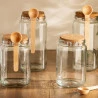 Pote Quadrado Lyor de Vidro C/ Colher 830ml