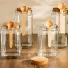 Pote Quadrado de Vidro Lyor C/ Colher de Bambu 1,15l