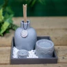 Conjunto Lyor Difusor Ceramica Cinza 14x10Cm