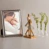 Figura Decorativa Wolff Resina Família Branco 10x7x20cm