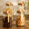 Pote Quadrado Lyor de Vidro C/ Colher 830ml