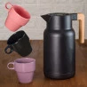 Xicara Para Café Lyor Cerâmica Empilhável Rosa 90Ml