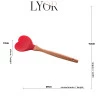 Colher De Silicone Lyor C/Cabo De Bambu Heart Vermelho 