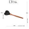 Colher De Silicone Lyor C/Cabo De Bambu Heart Preto