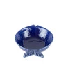 Cjnt 4 Peixes Decorativos Wolff Cerâmica Ocean Azul 20x14cm