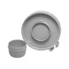 Pote Lyor p/ Salada C/ Garfo e Alça de Plástico Cinza 1l