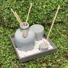 Conjunto Lyor Difusor Ceramica Cinza 14x10Cm
