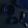 Cjnt 4 Peixes Decorativos Wolff Cerâmica Ocean Azul 20x14cm