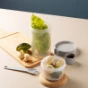 Pote Lyor p/ Salada C/ Garfo e Alça de Plástico Cinza 1l