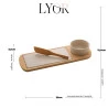 Conjunto Para Queijo E Petiscos Lyor Em Bambu 4 Peças