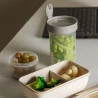 Pote Lyor p/ Salada C/ Garfo e Alça de Plástico Cinza 1l